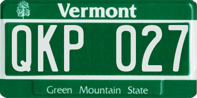 VT license plate QKP027