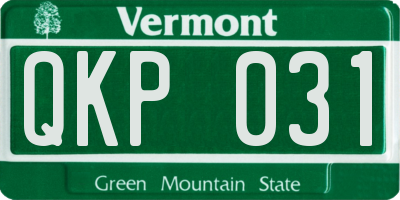 VT license plate QKP031