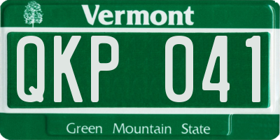 VT license plate QKP041