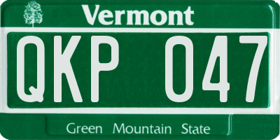 VT license plate QKP047