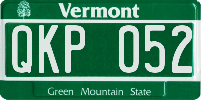 VT license plate QKP052