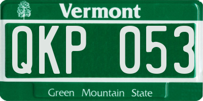 VT license plate QKP053