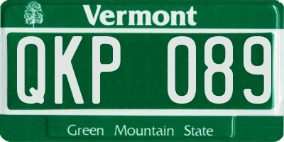 VT license plate QKP089