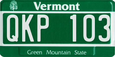 VT license plate QKP103