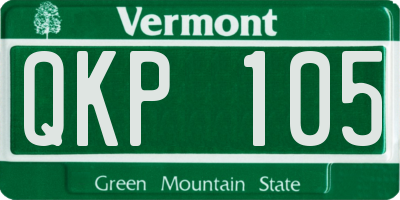 VT license plate QKP105