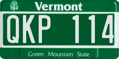 VT license plate QKP114