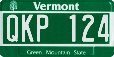 VT license plate QKP124