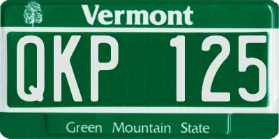 VT license plate QKP125