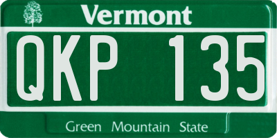 VT license plate QKP135