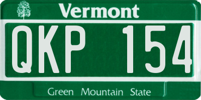 VT license plate QKP154