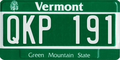 VT license plate QKP191