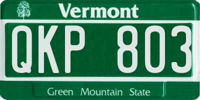 VT license plate QKP803
