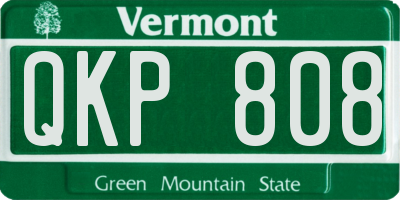 VT license plate QKP808