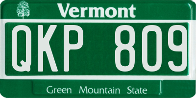 VT license plate QKP809