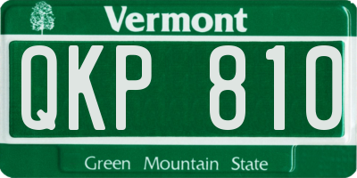 VT license plate QKP810