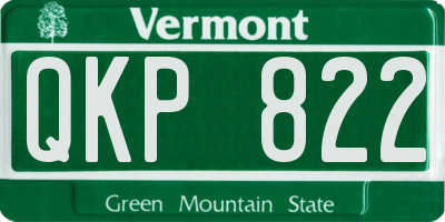 VT license plate QKP822