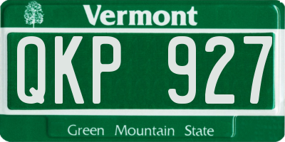 VT license plate QKP927