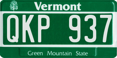 VT license plate QKP937