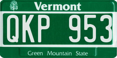 VT license plate QKP953