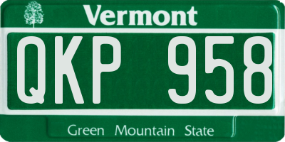 VT license plate QKP958