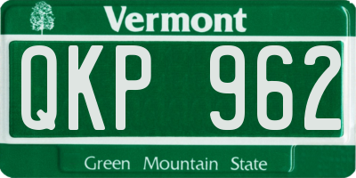 VT license plate QKP962