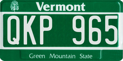 VT license plate QKP965