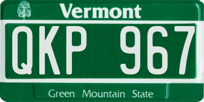 VT license plate QKP967