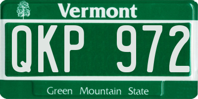 VT license plate QKP972