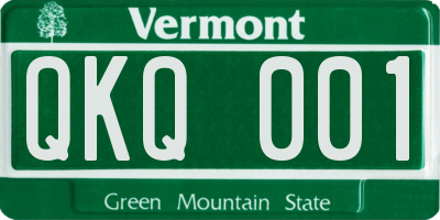 VT license plate QKQ001