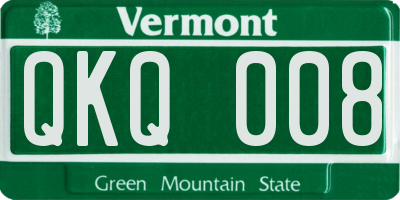 VT license plate QKQ008