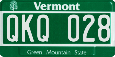 VT license plate QKQ028