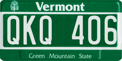 VT license plate QKQ406