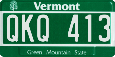 VT license plate QKQ413