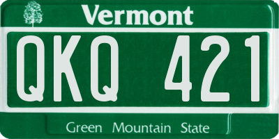 VT license plate QKQ421