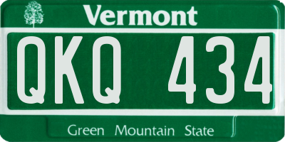 VT license plate QKQ434