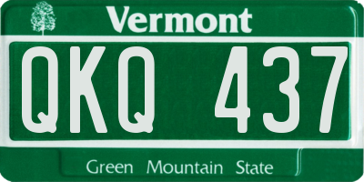 VT license plate QKQ437