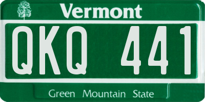 VT license plate QKQ441