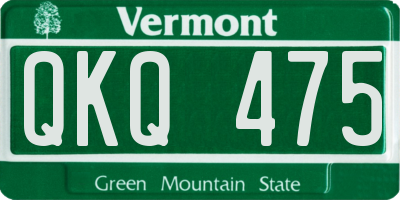 VT license plate QKQ475