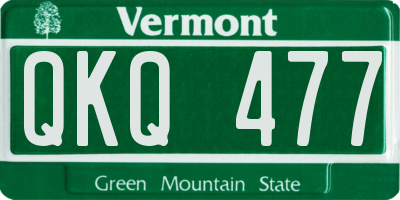 VT license plate QKQ477