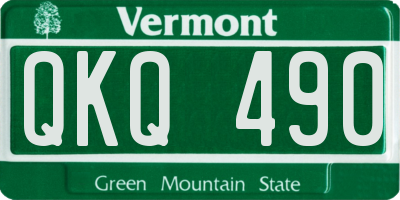 VT license plate QKQ490