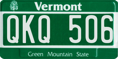 VT license plate QKQ506