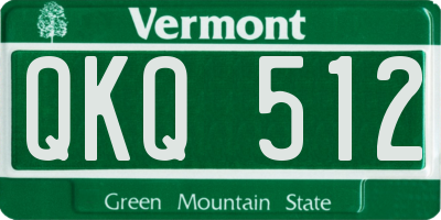 VT license plate QKQ512