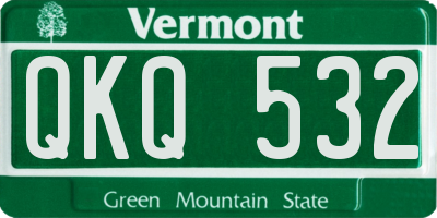 VT license plate QKQ532