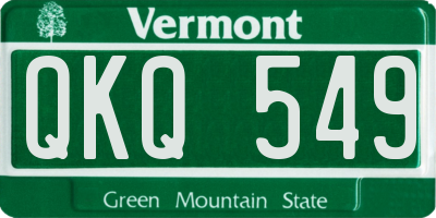 VT license plate QKQ549