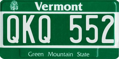 VT license plate QKQ552