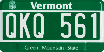 VT license plate QKQ561