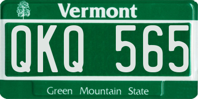 VT license plate QKQ565