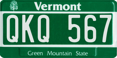 VT license plate QKQ567