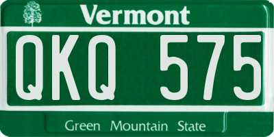 VT license plate QKQ575