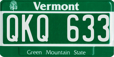 VT license plate QKQ633